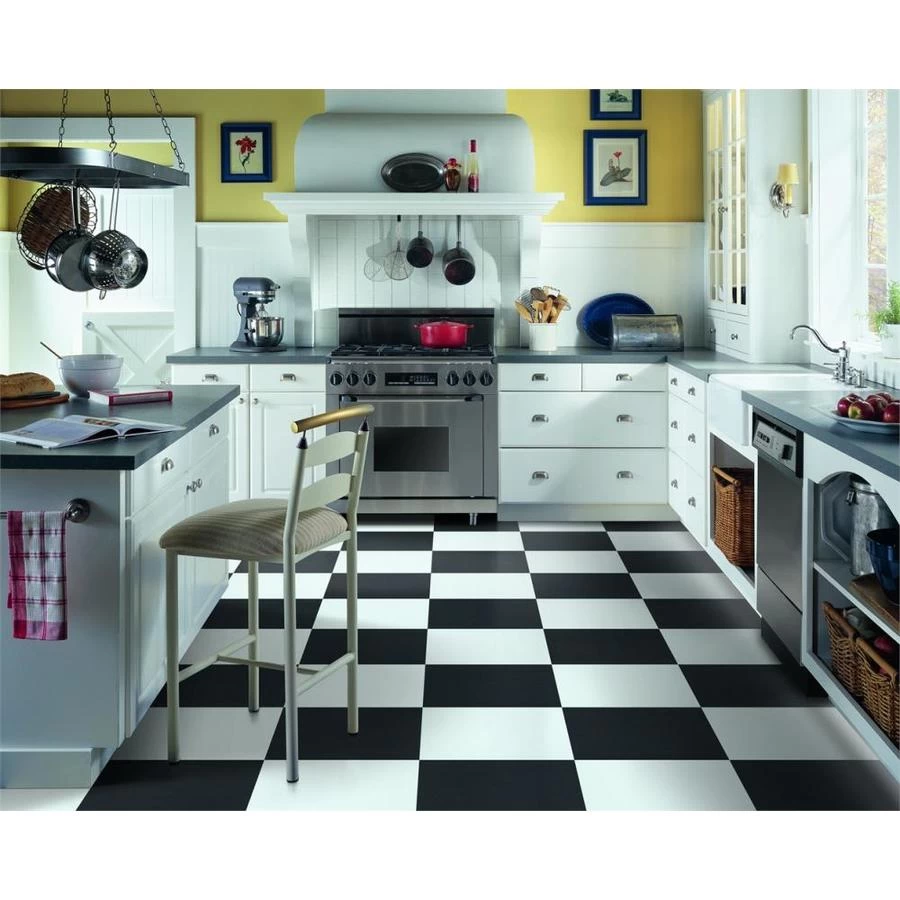 Armstrong Flooring Alterna 14-piece 16-in x 16-in Groutable Solid Betcha Black Glue (Adhesive) Vinyl Tile Armstrong Flooring Alterna 14-piece 16-in X 16-in Groutable Solid Betcha Black Glue (Adhesive) Vinyl Tile -Carpet And Flooring Stores