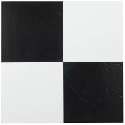 Achim Sterling Black And White 12-in X 12-in Water Resistant Peel And Stick Vinyl Tile Flooring (20-sq Ft)