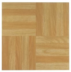 Achim Nexus Four Finger Square Parquet 12-in X 12-in Peel And Stick Vinyl Tile Flooring (20-sq Ft)