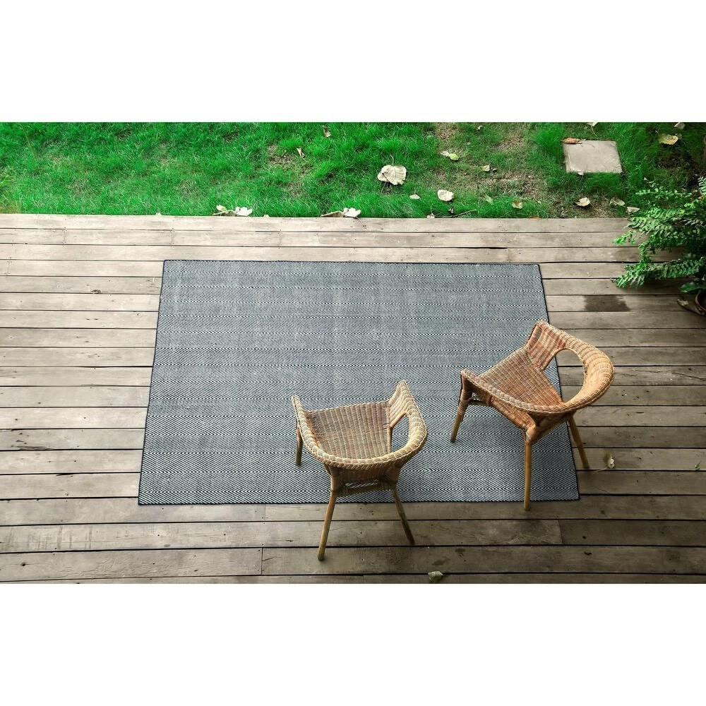 Kaleen Rugs Ziggy ZIG01-22 5' x 7'6" Navy and White Indoor/Outdoor Area Rug Kaleen Rugs Ziggy ZIG01-22 5' X 7'6" Navy And White Indoor/Outdoor Area Rug -Carpet And Flooring Stores 3309038 2