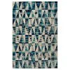 Kaleen Rugs Ostinata 2'2" X 7'6" Blue, Teal, Ivory, Navy And Sand Indoor/Outdoor Runner