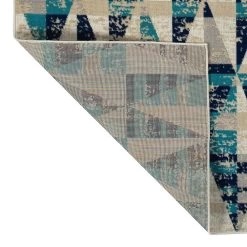 Kaleen Rugs Ostinata 2'2" X 7'6" Blue, Teal, Ivory, Navy And Sand Indoor/Outdoor Runner -Carpet And Flooring Stores 5166915 3