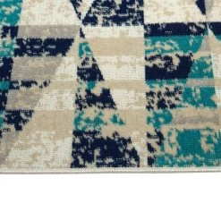 Kaleen Rugs Ostinata 2'2" X 7'6" Blue, Teal, Ivory, Navy And Sand Indoor/Outdoor Runner -Carpet And Flooring Stores 5166915 4