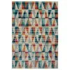 Kaleen Rugs Ostinata 2'2" X 7'6" Blue, Orange, Pink, Ivory And Grey Indoor/Outdoor Runner