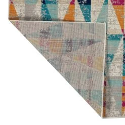 Kaleen Rugs Ostinata 2'2" X 7'6" Blue, Orange, Pink, Ivory And Grey Indoor/Outdoor Runner -Carpet And Flooring Stores 5166972 3