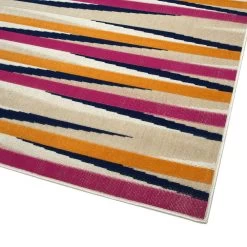 Kaleen Rugs Ostinata 2'2" X 7'6" Pink, Sand, Orange, Navy And Ivory Indoor/Outdoor Runner -Carpet And Flooring Stores 5167152 2