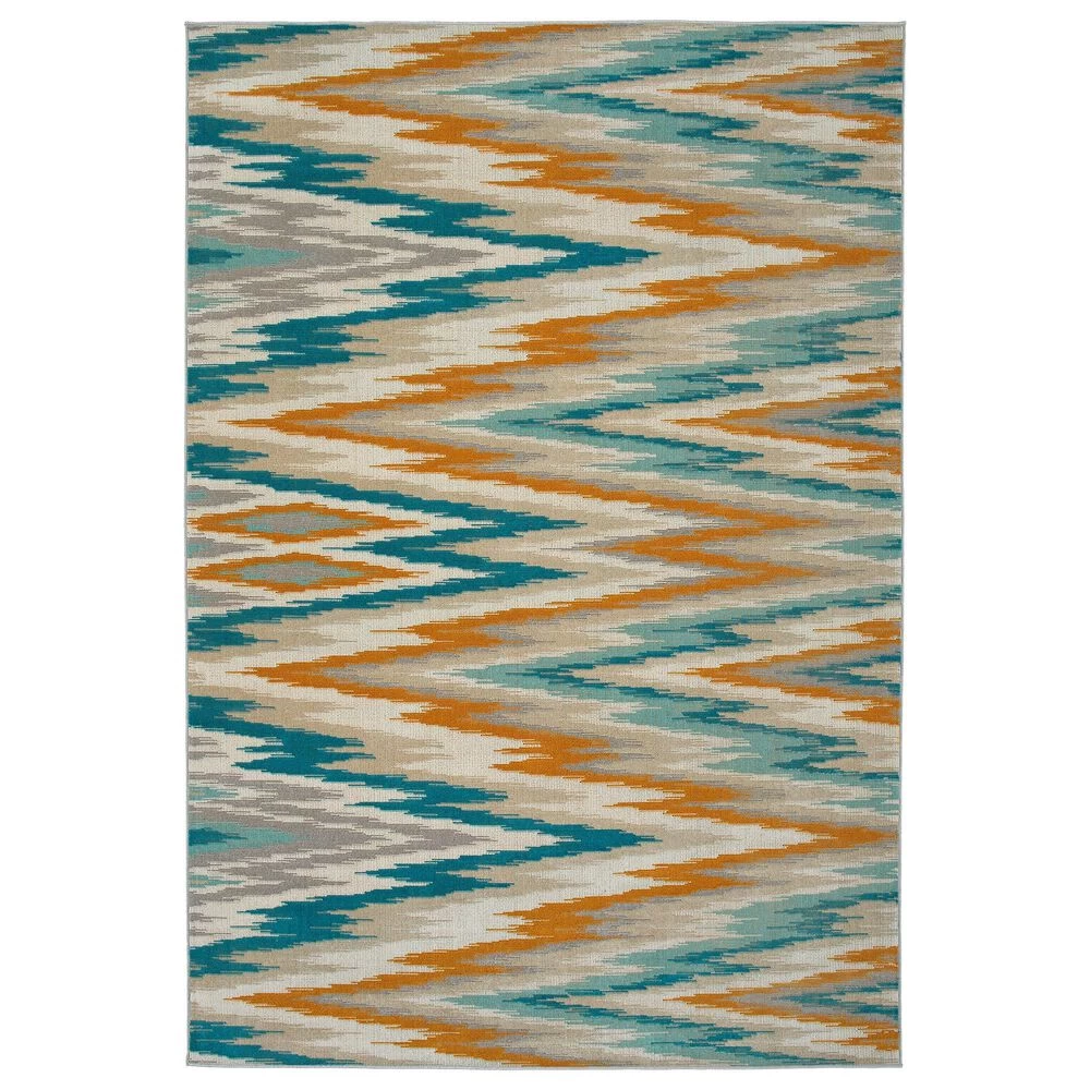 Kaleen Rugs Ostinata 2' x 3' Gold, Teal, Sand, Turquoise, Ivory and Grey Indoor/Outdoor Area Rug Kaleen Rugs Ostinata 2' X 3' Gold, Teal, Sand, Turquoise, Ivory And Grey Indoor/Outdoor Area Rug -Carpet And Flooring Stores 5167228 1
