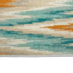 Kaleen Rugs Ostinata 2' X 3' Gold, Teal, Sand, Turquoise, Ivory And Grey Indoor/Outdoor Area Rug 3 Kaleen Rugs Ostinata 2' X 3' Gold, Teal, Sand, Turquoise, Ivory And Grey Indoor/Outdoor Area Rug -Carpet And Flooring Stores 5167228 4
