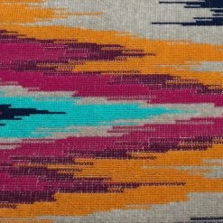 Kaleen Rugs Ostinata 2'2" X 7'6" Pink, Turquoise, Orange, Navy, Plum And Grey Indoor/Outdoor Runner -Carpet And Flooring Stores 5167277 5
