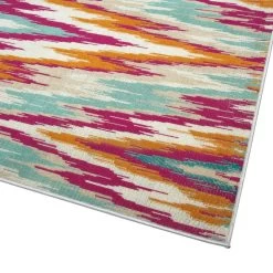 Kaleen Rugs Ostinata 2'2" X 7'6" Pink, Orange, Turquoise, Grey, Ivory And Teal Indoor/Outdoor Runner -Carpet And Flooring Stores 5167335 2