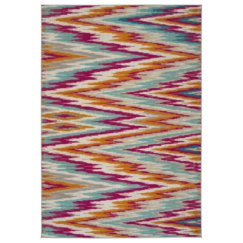 Kaleen Rugs Ostinata 2' x 3' Pink, Orange, Turquoise, Grey, Ivory and Teal Indoor/Outdoor Area Rug Kaleen Rugs Ostinata 2' X 3' Pink, Orange, Turquoise, Grey, Ivory And Teal Indoor/Outdoor Area Rug -Carpet And Flooring Stores 5167350 1