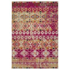 Kaleen Rugs Ostinata 2'2" X 7'6" Pink, Sand, Orange, Turquoise And Grey Indoor/Outdoor Runner