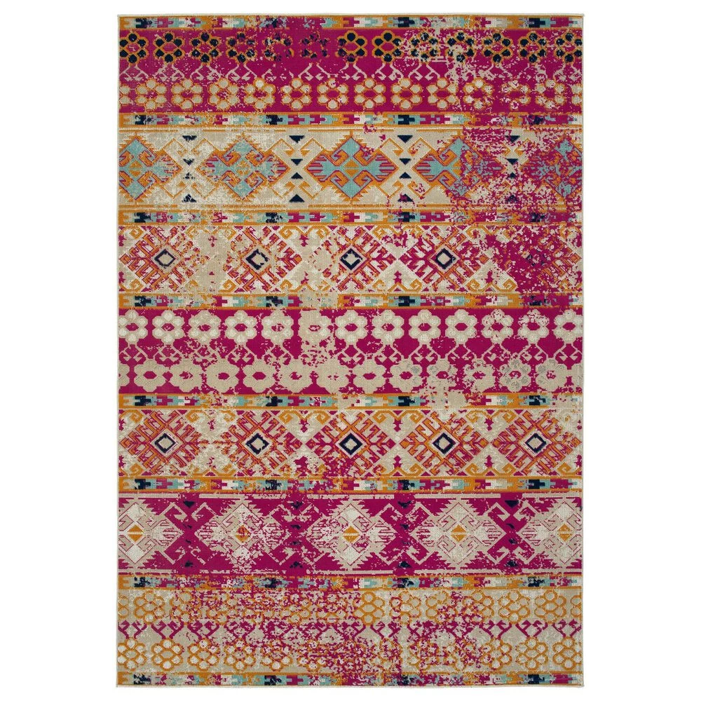 Kaleen Rugs Ostinata 2'2" x 7'6" Pink, Sand, Orange, Turquoise and Grey Indoor/Outdoor Runner Kaleen Rugs Ostinata 2'2" X 7'6" Pink, Sand, Orange, Turquoise And Grey Indoor/Outdoor Runner -Carpet And Flooring Stores 5167400 1
