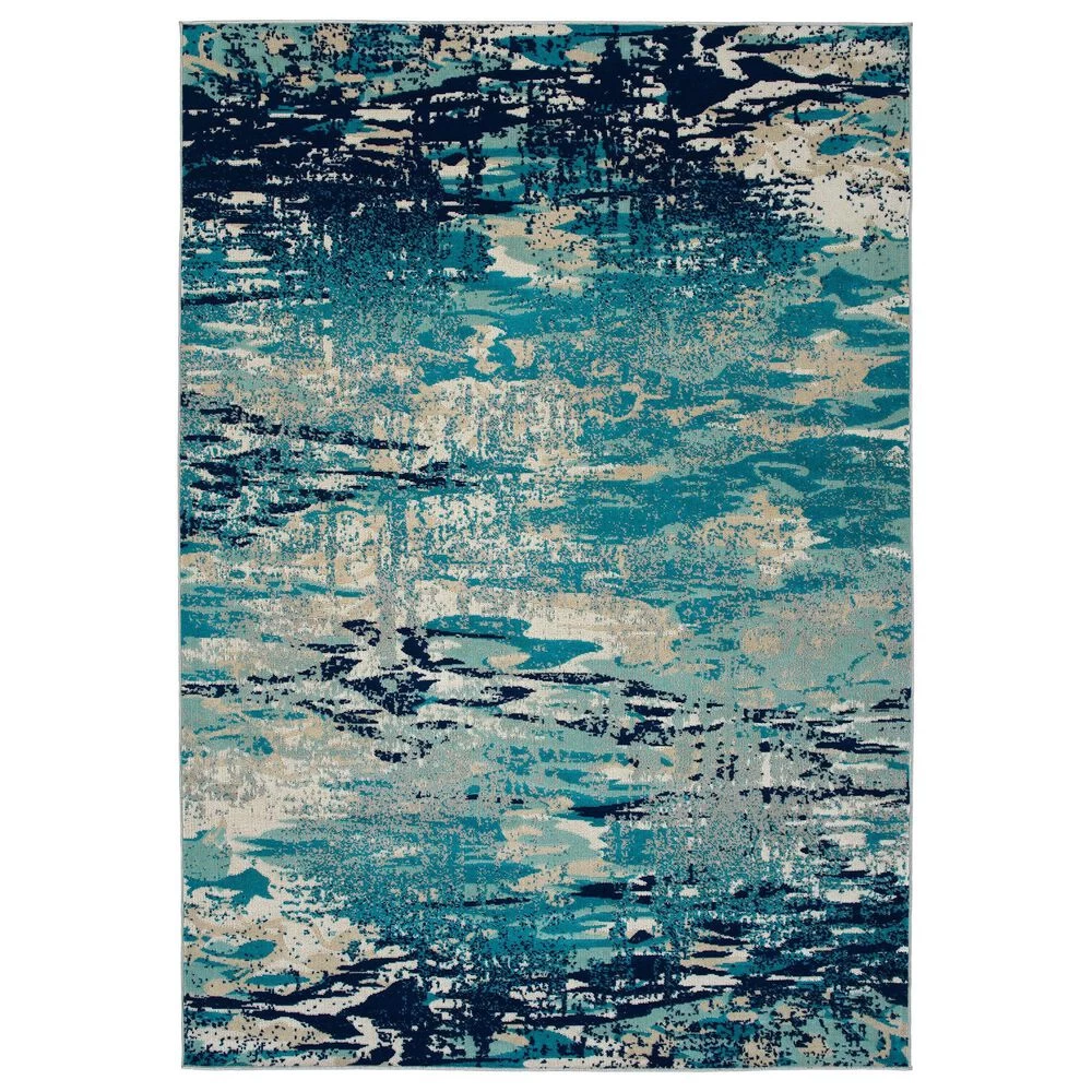 Kaleen Rugs Ostinata 2'2" x 7'6" Blue, Grey and Ivory Indoor/Outdoor Runner Kaleen Rugs Ostinata 2'2" X 7'6" Blue, Grey And Ivory Indoor/Outdoor Runner -Carpet And Flooring Stores 5167467 1