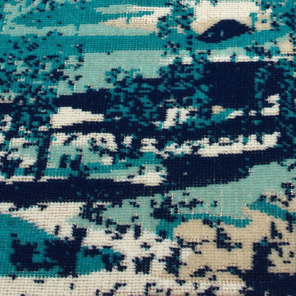 Kaleen Rugs Ostinata 2'2" x 7'6" Blue, Grey and Ivory Indoor/Outdoor Runner Kaleen Rugs Ostinata 2'2" X 7'6" Blue, Grey And Ivory Indoor/Outdoor Runner -Carpet And Flooring Stores 5167467 5