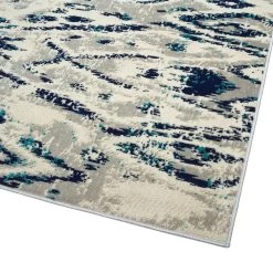 Kaleen Rugs Ostinata 2' X 3' Grey, Silver, Teal And Navy Indoor/Outdoor Area Rug -Carpet And Flooring Stores 5167830 2