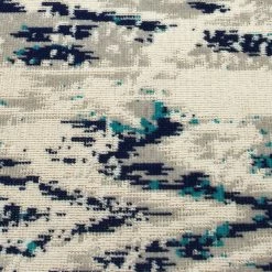 Kaleen Rugs Ostinata 2' X 3' Grey, Silver, Teal And Navy Indoor/Outdoor Area Rug -Carpet And Flooring Stores 5167830 5