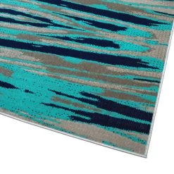 Kaleen Rugs Ostinata 2' X 3' Turquoise, Navy, Grey And Silver Indoor/Outdoor Area Rug -Carpet And Flooring Stores 5167897 2