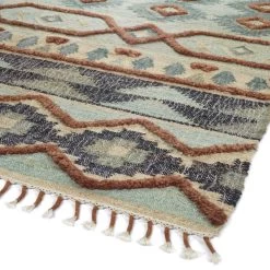 Kaleen Rugs Kaleen Rugs Alejandra 2'6" X 8' Mint, Terracotta, Turquoise, Navy, Natural And Spa Runner -Carpet And Flooring Stores 5200854 3