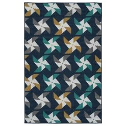 Kaleen Rugs Cabos CAB10-22 1'9" X 3' Navy Indoor/Outdoor Area Rug