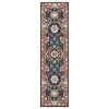 Kaleen Rugs Sunice 2'2" X 8' Tangerine, Navy, Ivory, Lime Green And Light Blue Runner