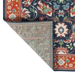 Kaleen Rugs Sunice 2'2" X 8' Tangerine, Navy, Ivory, Lime Green And Light Blue Runner 2 Kaleen Rugs Sunice 2'2" X 8' Tangerine, Navy, Ivory, Lime Green And Light Blue Runner -Carpet And Flooring Stores 5204401 3