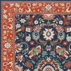 Kaleen Rugs Sunice 2'2" X 8' Tangerine, Navy, Ivory, Lime Green And Light Blue Runner 4 Kaleen Rugs Sunice 2'2" X 8' Tangerine, Navy, Ivory, Lime Green And Light Blue Runner -Carpet And Flooring Stores 5204401 5