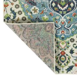 Kaleen Rugs Sunice 1'9" X 3' Ivory, Light Blue, Lime Green, Tangerine And Navy Area Rug -Carpet And Flooring Stores 5204450 3