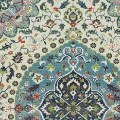 Kaleen Rugs Sunice 1'9" X 3' Ivory, Light Blue, Lime Green, Tangerine And Navy Area Rug -Carpet And Flooring Stores 5204450 5