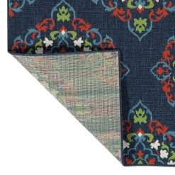 Kaleen Rugs Sunice 2'2" X 8' Navy, Tangerine, Lime Green, Ivory And Light Blue Runner -Carpet And Flooring Stores 5204526 3
