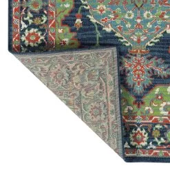 Kaleen Rugs Sunice 2'2" X 8' Lime Green, Navy, Tangerine, Light Blue And Ivory Runner -Carpet And Flooring Stores 5204583 3