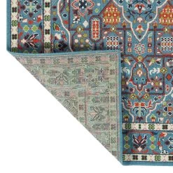 Kaleen Rugs Sunice 2'2" X 8' Light Blue, Tangerine, Lime Green, Navy And Ivory Runner 2 Kaleen Rugs Sunice 2'2" X 8' Light Blue, Tangerine, Lime Green, Navy And Ivory Runner -Carpet And Flooring Stores 5204708 3