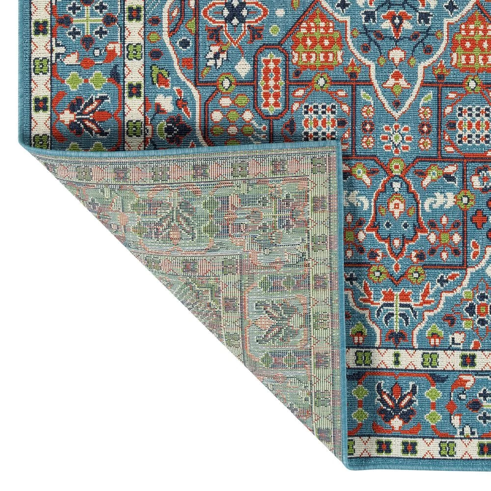 Kaleen Rugs Sunice 2'2" x 8' Light Blue, Tangerine, Lime Green, Navy and Ivory Runner Kaleen Rugs Sunice 2'2" X 8' Light Blue, Tangerine, Lime Green, Navy And Ivory Runner -Carpet And Flooring Stores 5204708 3