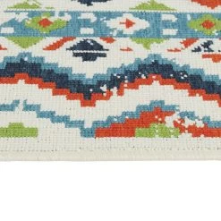 Kaleen Rugs Sunice 2'2" X 8' Ivory, Navy, Light Blue, Tangerine And Lime Green Runner -Carpet And Flooring Stores 5204823 4