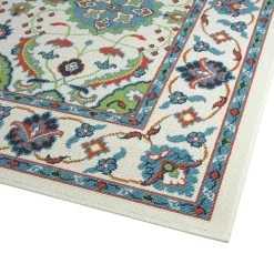 Kaleen Rugs Sunice SUN11-01 2'2" X 8' Ivory, Light Blue, Lime Green, Tangerine And Navy Runner -Carpet And Flooring Stores 5204948 2