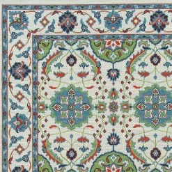 Kaleen Rugs Sunice SUN11-01 2'2" X 8' Ivory, Light Blue, Lime Green, Tangerine And Navy Runner -Carpet And Flooring Stores 5204948 5