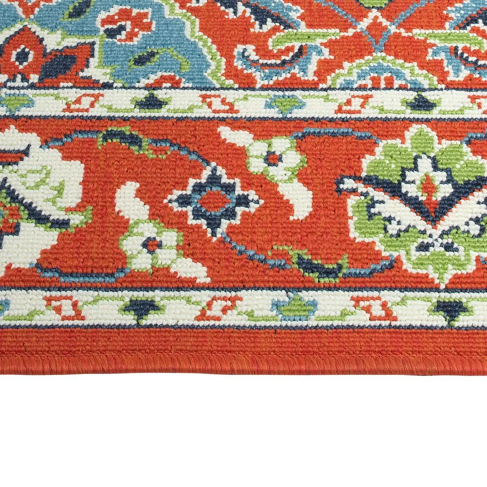 Kaleen Rugs Sunice 2'2" x 8' Tangerine, Ivory, Light Blue, Lime Green and Navy Runner Kaleen Rugs Sunice 2'2" X 8' Tangerine, Ivory, Light Blue, Lime Green And Navy Runner -Carpet And Flooring Stores 5205069 4
