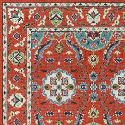 Kaleen Rugs Sunice 2'2" X 8' Tangerine, Ivory, Light Blue, Lime Green And Navy Runner 4 Kaleen Rugs Sunice 2'2" X 8' Tangerine, Ivory, Light Blue, Lime Green And Navy Runner -Carpet And Flooring Stores 5205069 5