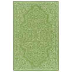 Kaleen Rugs Sunice 2'2" X 8' Lime Green And Ivory Runner