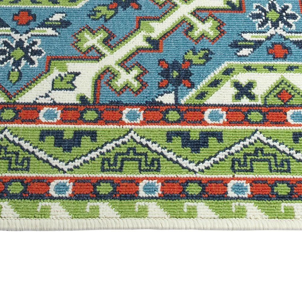 Kaleen Rugs Sunice 1'9" x 3' Light Blue, Lime Green, Tangerine and Ivory Area Rug Kaleen Rugs Sunice 1'9" X 3' Light Blue, Lime Green, Tangerine And Ivory Area Rug -Carpet And Flooring Stores 5205358 4
