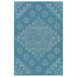 Kaleen Rugs Sunice SUN15-79 1'9" X 3' Light Blue And Ivory Area Rug