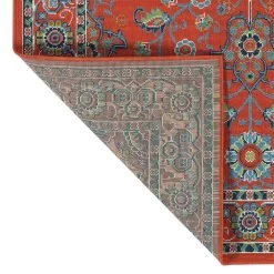 Kaleen Rugs Sunice 2'2" X 8' Tangerine, Light Blue, Navy, Ivory And Lime Green Runner -Carpet And Flooring Stores 5205549 3