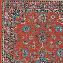Kaleen Rugs Sunice 2'2" X 8' Tangerine, Light Blue, Navy, Ivory And Lime Green Runner -Carpet And Flooring Stores 5205549 5