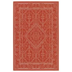 Kaleen Rugs Sunice 1'9" X 3' Tangerine And White Area Rug