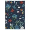 Kaleen Rugs Amalie 1'9" X 3' Navy, Light Blue, Tangerine And Light Green Indoor/Outdoor Area Rug