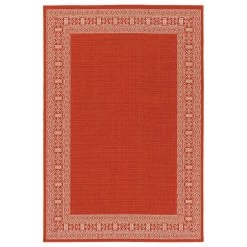 Kaleen Rugs Amalie 1'9" X 3' Tangerine And Ivory Indoor/Outdoor Area Rug
