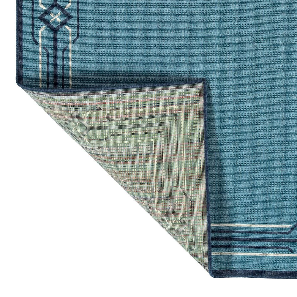 Kaleen Rugs Amalie 2'2" x 8' Light Blue, Navy and Ivory Indoor/Outdoor Runner Kaleen Rugs Amalie 2'2" X 8' Light Blue, Navy And Ivory Indoor/Outdoor Runner -Carpet And Flooring Stores 5206695 3