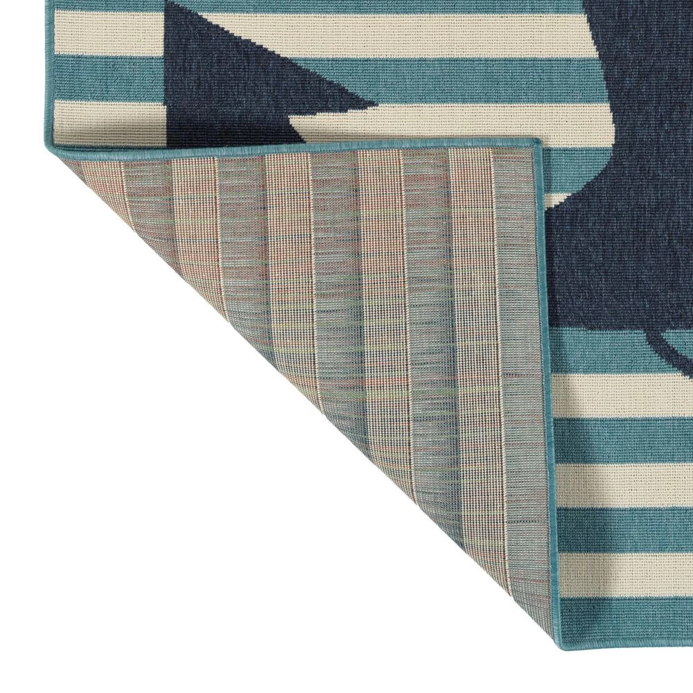 Kaleen Rugs Amalie Anchor 1'9" x 3' Light Blue, Navy and Ivory Indoor/Outdoor Area Rug Kaleen Rugs Amalie Anchor 1'9" X 3' Light Blue, Navy And Ivory Indoor/Outdoor Area Rug -Carpet And Flooring Stores 5207289 3