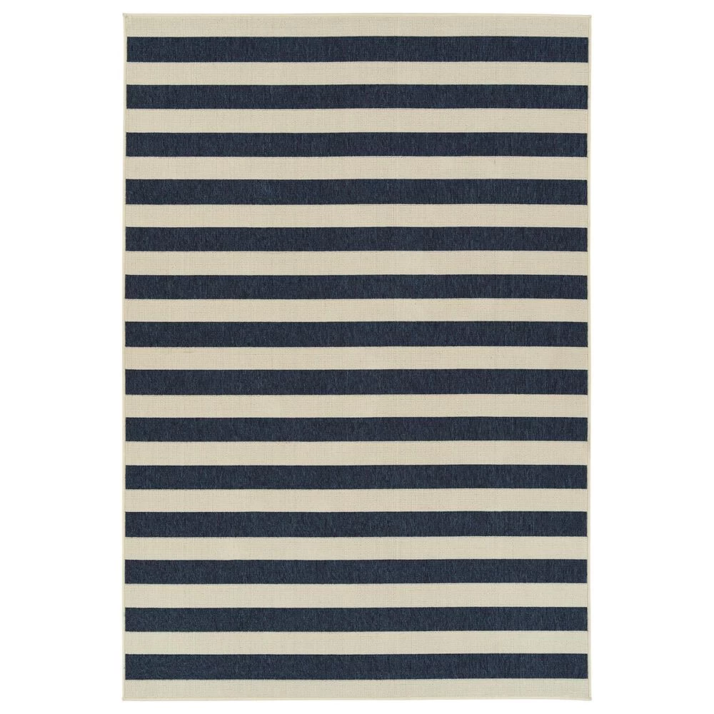 Kaleen Rugs Amalie Striped 1'9" x 3' Blue and Ivory Indoor/Outdoor Area Rug Kaleen Rugs Amalie Striped 1'9" X 3' Blue And Ivory Indoor/Outdoor Area Rug -Carpet And Flooring Stores 5207347 1