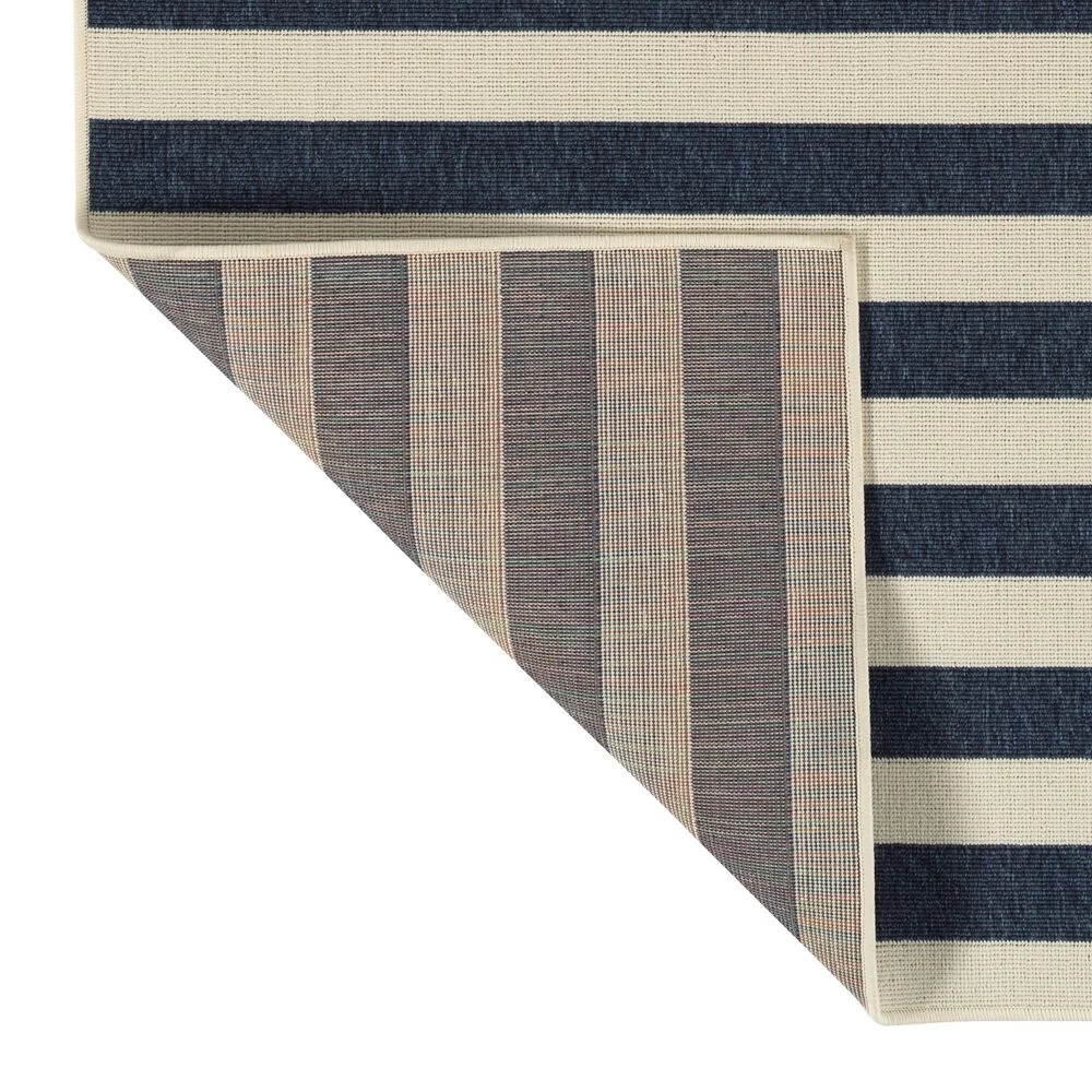 Kaleen Rugs Amalie Striped 2'2" x 8' Blue and Ivory Indoor/Outdoor Runner Kaleen Rugs Amalie Striped 2'2" X 8' Blue And Ivory Indoor/Outdoor Runner -Carpet And Flooring Stores 5207354 3